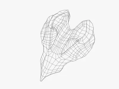 Primordial Bone Shield Low-poly 3D model