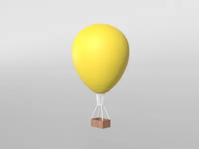 Hot Air Balloon v1 005 Low-poly 3D model