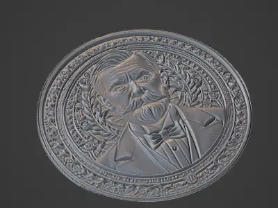 Louis Pasteur Medallion 3D print model