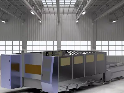 Large laser cutting machine 3D model