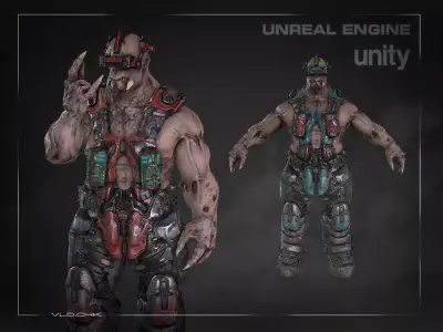 Bob - Heavy Monster Low-poly 3D model