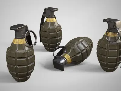 MK2 Hand Grenade AAA Game Ready Low-poly 3D model