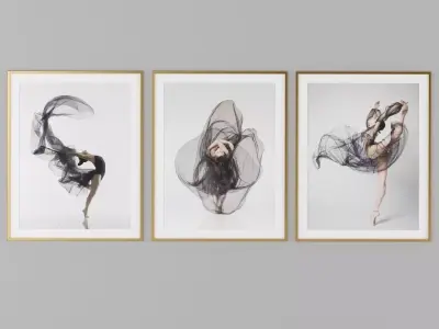 Dance Picture Frames Free 3D model