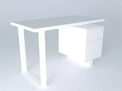 Desk With Drawers Free 3D model