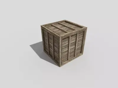 low poly wooden crate Low-poly 3D model purchase