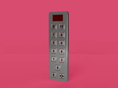 Elevator control panel 2 Low-poly 3D model