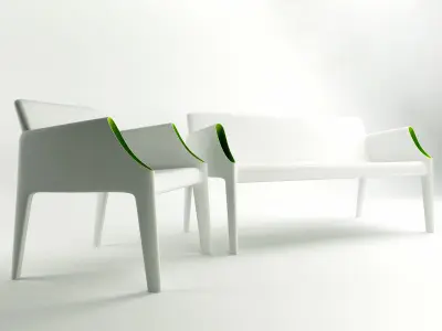 Magic hole sofa and an armchair Free 3D model