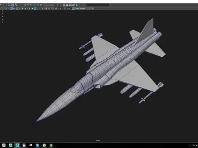 jet fighter Low-poly 3D model