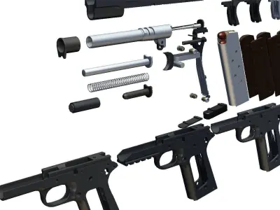 m1911 a1 all parts package 3D model