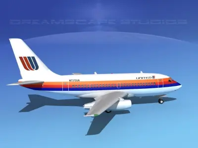 Boeing 737-100 United 1 3D model