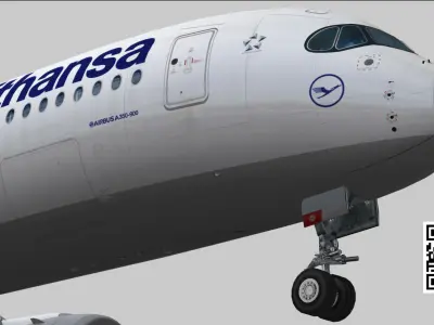 Airbus A350-900 XWB Lufthansa D-AIXA Low-poly 3D model