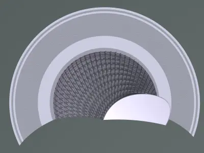 Concept building in section cut 3D model