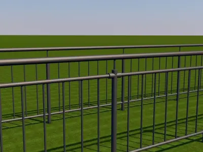 Fence seamless game-ready Low-poly 3D model