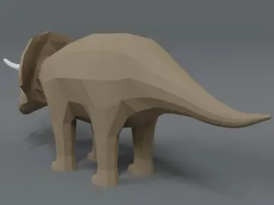 Low Poly Cartoon Triceratops Dinosaur Low-poly 3D model