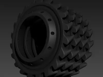 Model Gears tractor tire Free 3D model