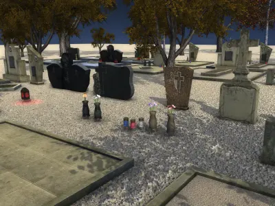 Realistic Graves Pack Low-poly 3D model