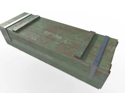 Old military crate Low-poly 3D model