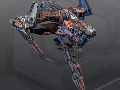 SF KARAK Fighter R2 Low-poly 3D model