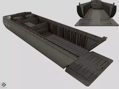 LCVP Landing Craft Low-poly 3D model