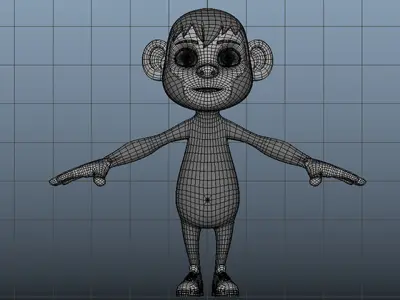 3D Stylized Monkey Low-poly 3D model