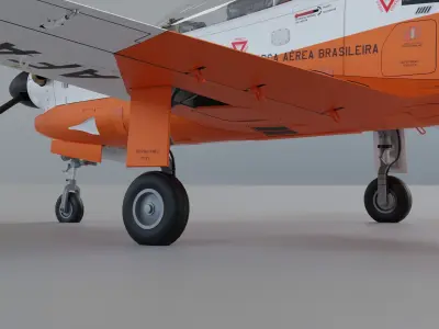 T-27 Tucano EMB-312 Low-poly 3D model