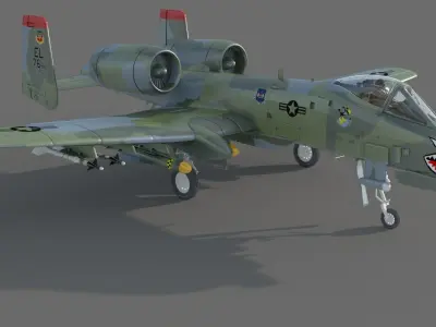 A-10 lightning military jet 3D model