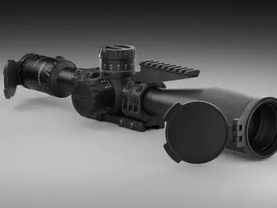 Tangent Theta 5-25x56mm and Spuhr SP-4001C Mount Low-poly 3D model