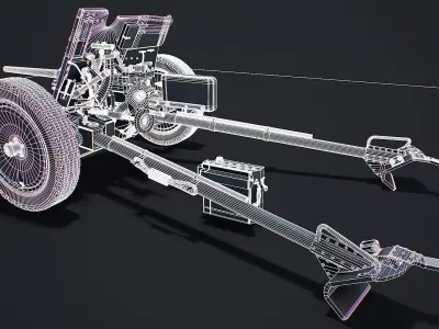 PAK 36 modular game ready 3d model Low-poly 3D model