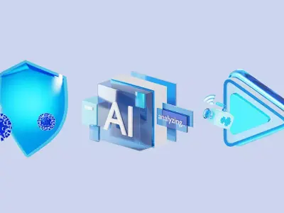 Internet and Computer 3D Icon Set Low-poly 3D model