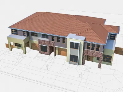 Townhouse 02 Low-poly 3D model