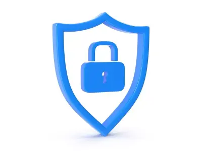 Shield and Lock Icon Low-poly 3D model