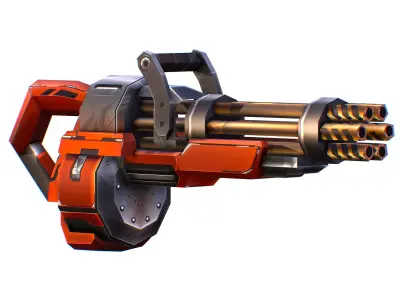 LowPoly Sci-Fi Assault Heavy Machne Gun Low-poly 3D model