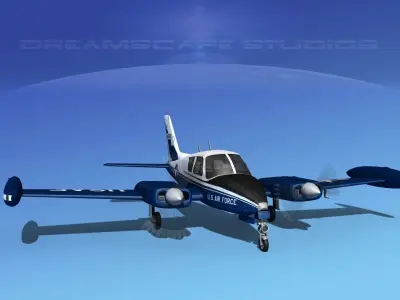 Cessna U-3B Blue Canoe V05 3D model