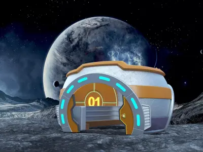 Lunar Sci-fi Modular Kit Vol-1 3D model