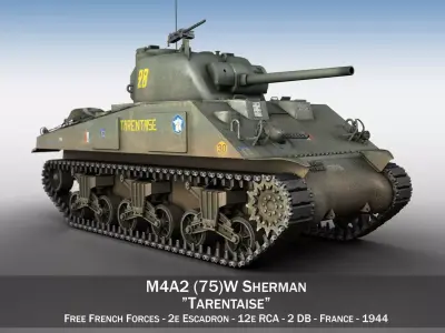 M4A2 Sherman - Tarentaise 3D model
