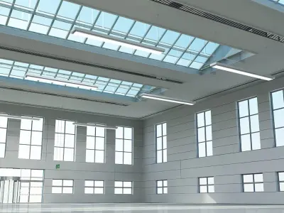 Warehouse Building Interior And Exterior 3D model