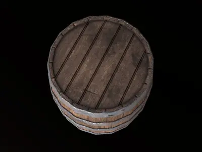 Barrel - PBR Game Ready wooden Low-poly 3D model