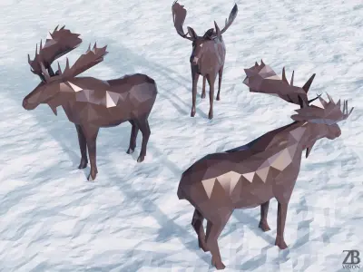Lowpoly Moose 3D model