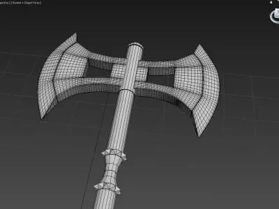 Double Bit Axe Low-poly 3D model