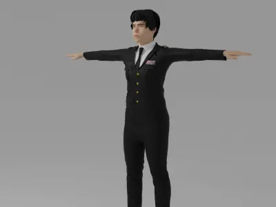 Commander Man Low-poly 3D model