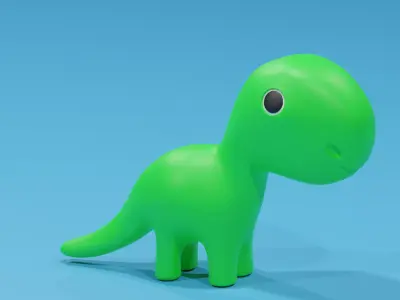 Cartoon Cute Dinosaur Toy Low-poly 3D model