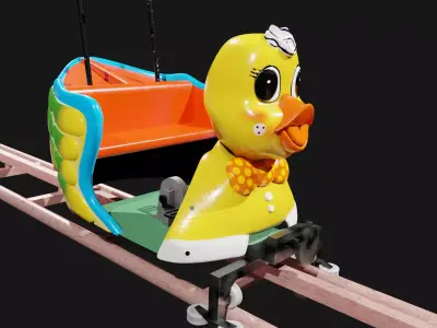 Okpo Land 3D Duck Sky-Cycle Ride Low-poly 3D model