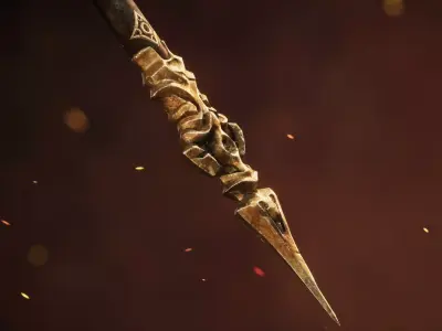 Blood Crystal Staff - Game ready 3D model Low-poly 3D model