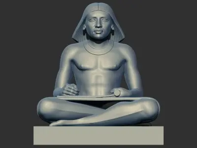 Ancient Egyptian seated writer scribe 3d printable model 3D print model