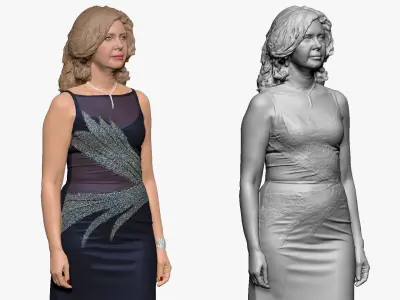 001503 woman in an evening dress 3D model