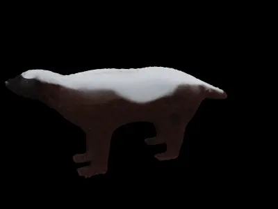 HoneyBadger 02 Low-poly 3D model