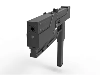 Submachine gun modified MAC-11 from the movie Blade 1998 3D model
