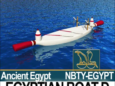 Ancient Egypt Boat D 3D model