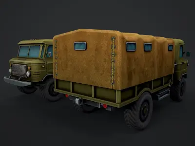 GAZ-66 Truck Game Ready Low-poly 3D model