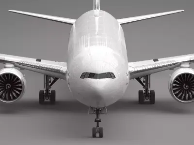 Boeing 777-300ER  Low-poly 3D model